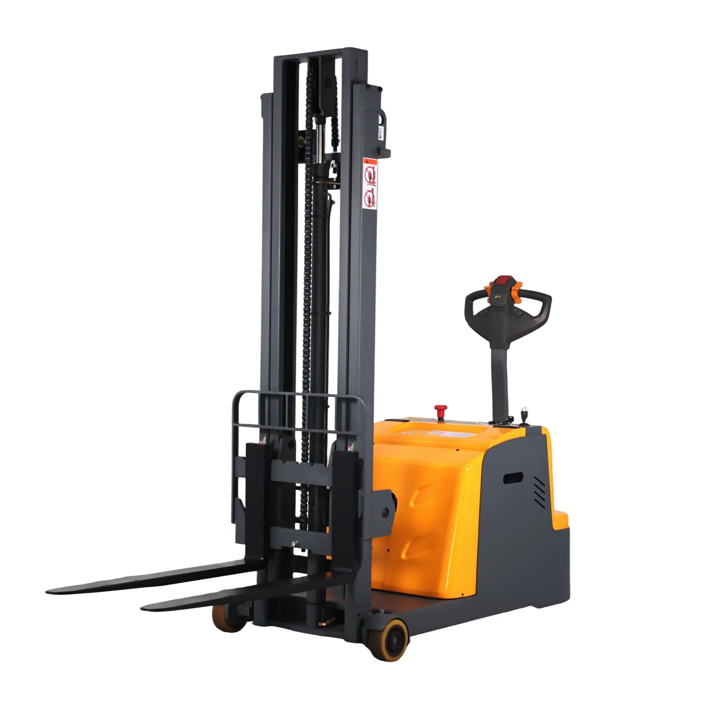 Tory Carrier Counterbalanced Stacker Full Electric Material Lift 2200lbs Capacity 98" Lifting Height with Straddle Legs