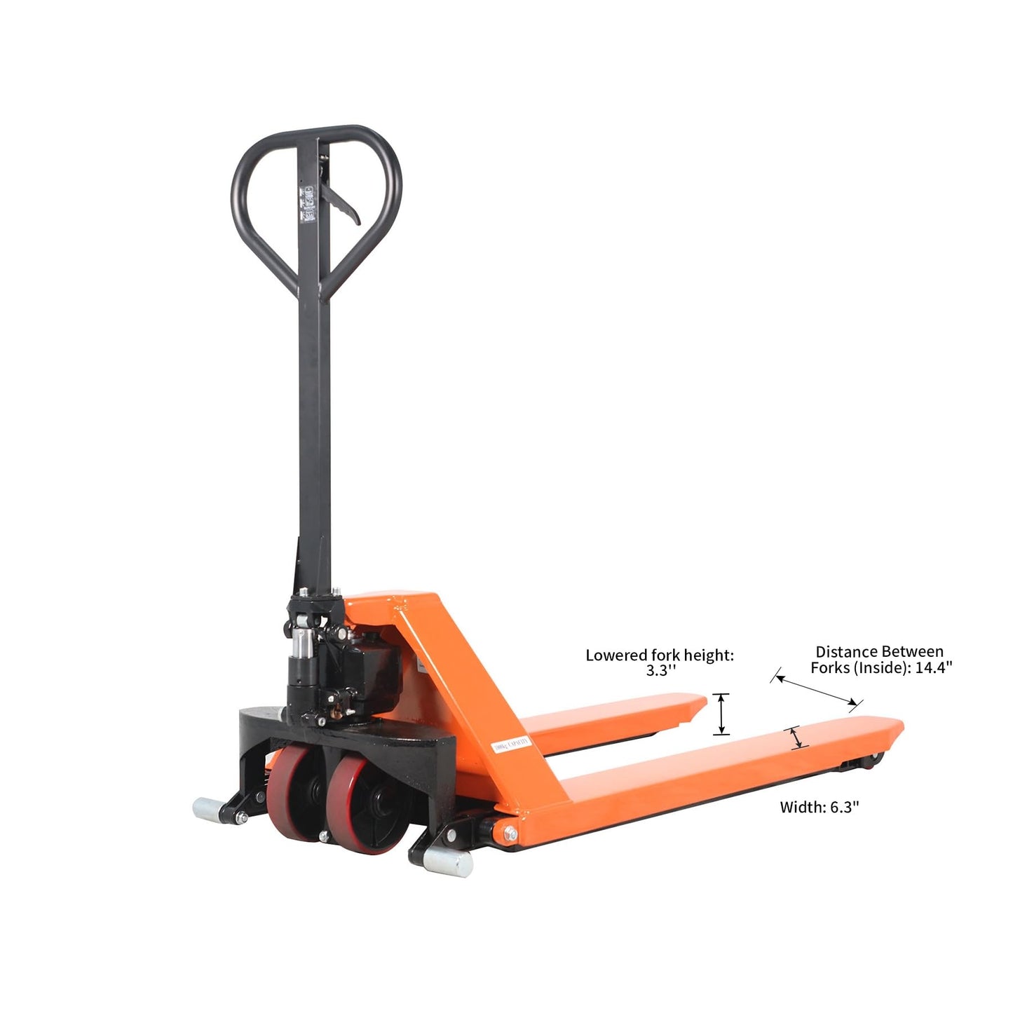Tory Carrier Manual Scissor Pallet Jack Hand Truck Lift 2200lbs Capacity, 45" L x 27" W Forks, 3.3'' Lowered, 31.5'' Raised Height for Open Bottom Pallet
