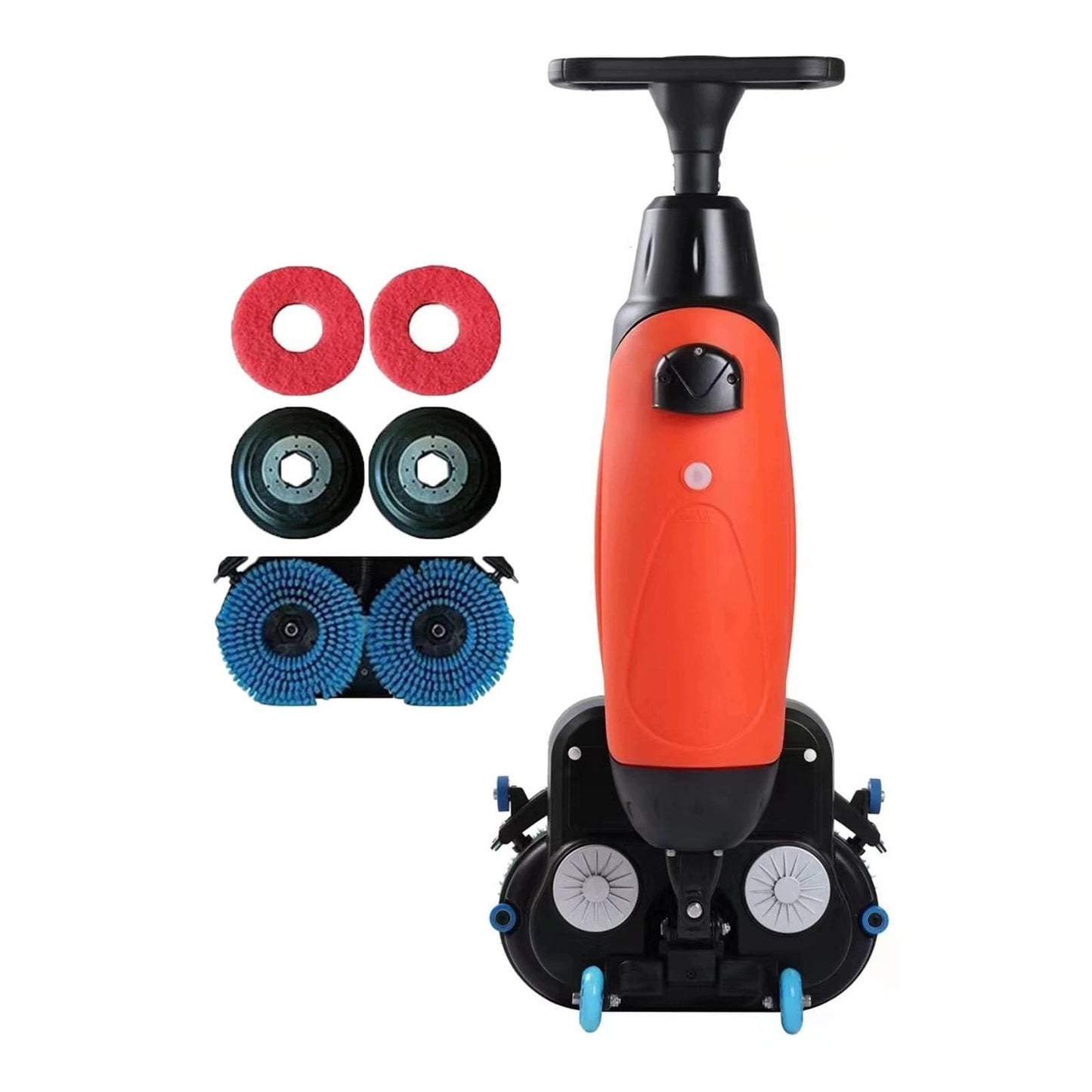Efficieran Commercial Floor Washer And Buffer, Walk Behind Electric Floor Scrubber Machine For Concrete, Vinyl And Luxury Wood, 360° Rotating Head Portable Cleaner, Cordless