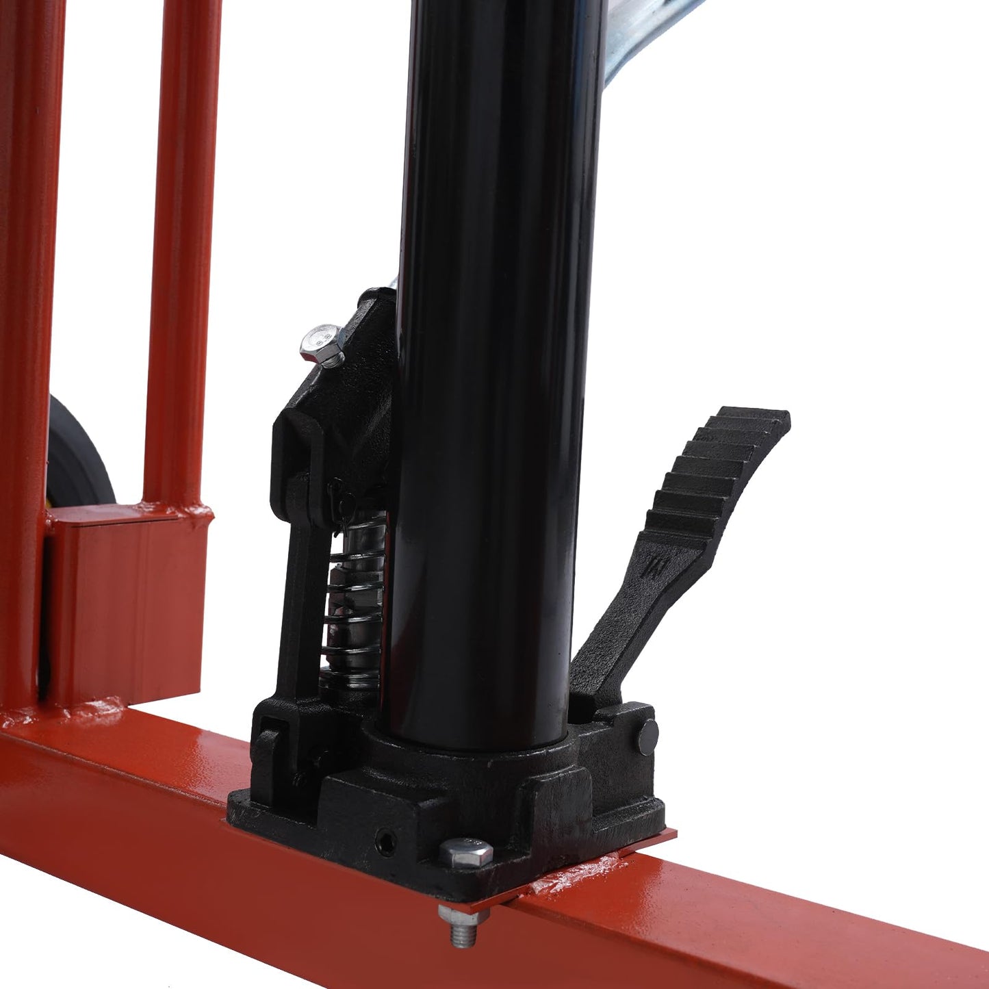 Hydraulic Material Lift Hand Pallet Truck, 450lbs Capacity Winch Stacker, 36" Max Lift Height Adjustable Manual Hydraulic Stacking Jack for Warehouse Factory Workshop with 9" Casters