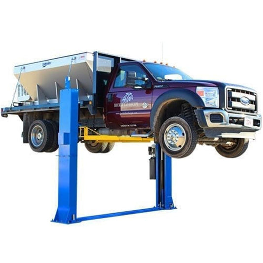 Atlas Automotive Equipment BP12000X 2-Post Commercial Grade Vehicle Lift, Baseplate, Open-top Style, 10’4” Minimum Ceiling Height, 12,000lb Capacity, 3-Stage Symmetric Arms, For Low Ceiling Garage Use