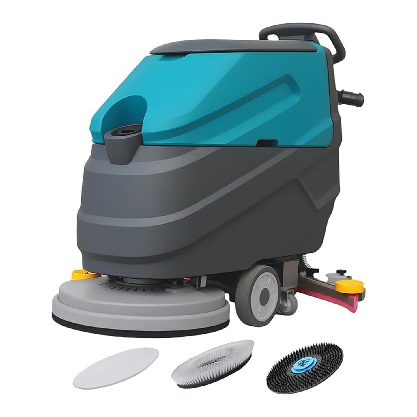 Commercial Floor Scrubber Machine Walk Behind, 22" Cleaning and 33" Suction Width, 18.5-Gal Sewage and 15.9-Gal Water Tank, 32000 Sqft/h, Cordless, Complete Set of Parts