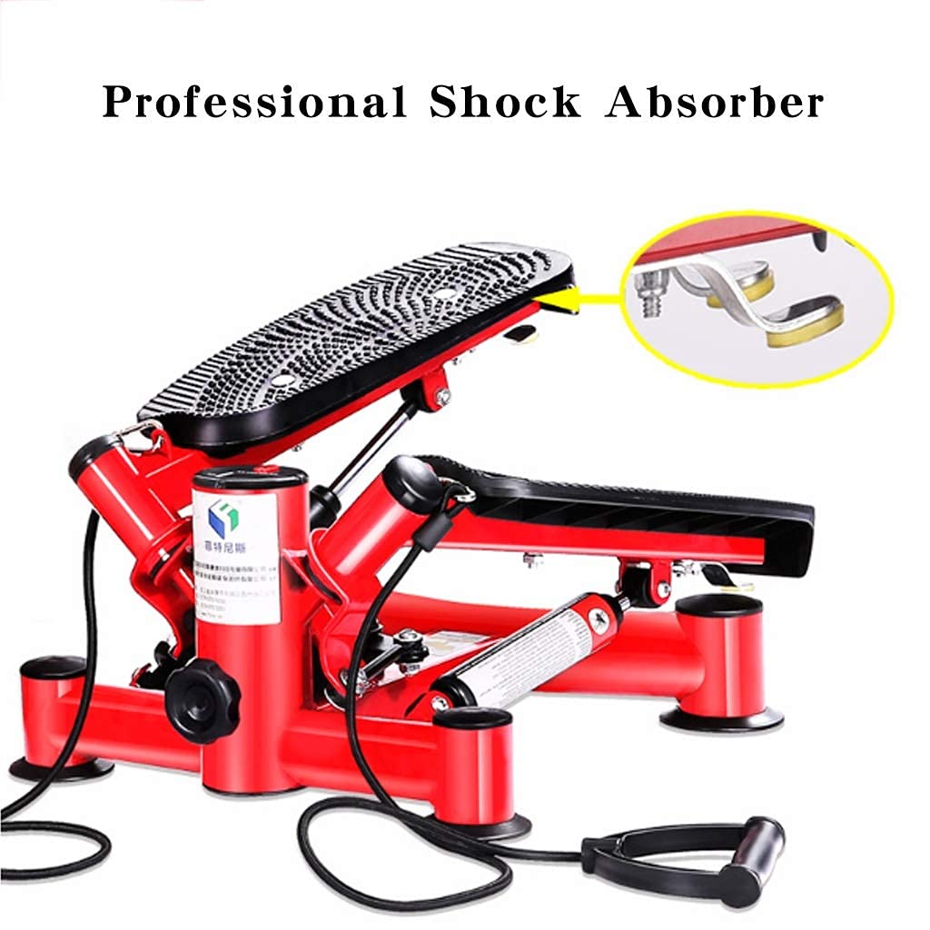 IIPOSAQQ Mini-Stepper Swing Stepper Mini Stepper Exercise Machine Legs Arms Thigh Toner Toning Machine Workout Training Fitness Stair Steps red