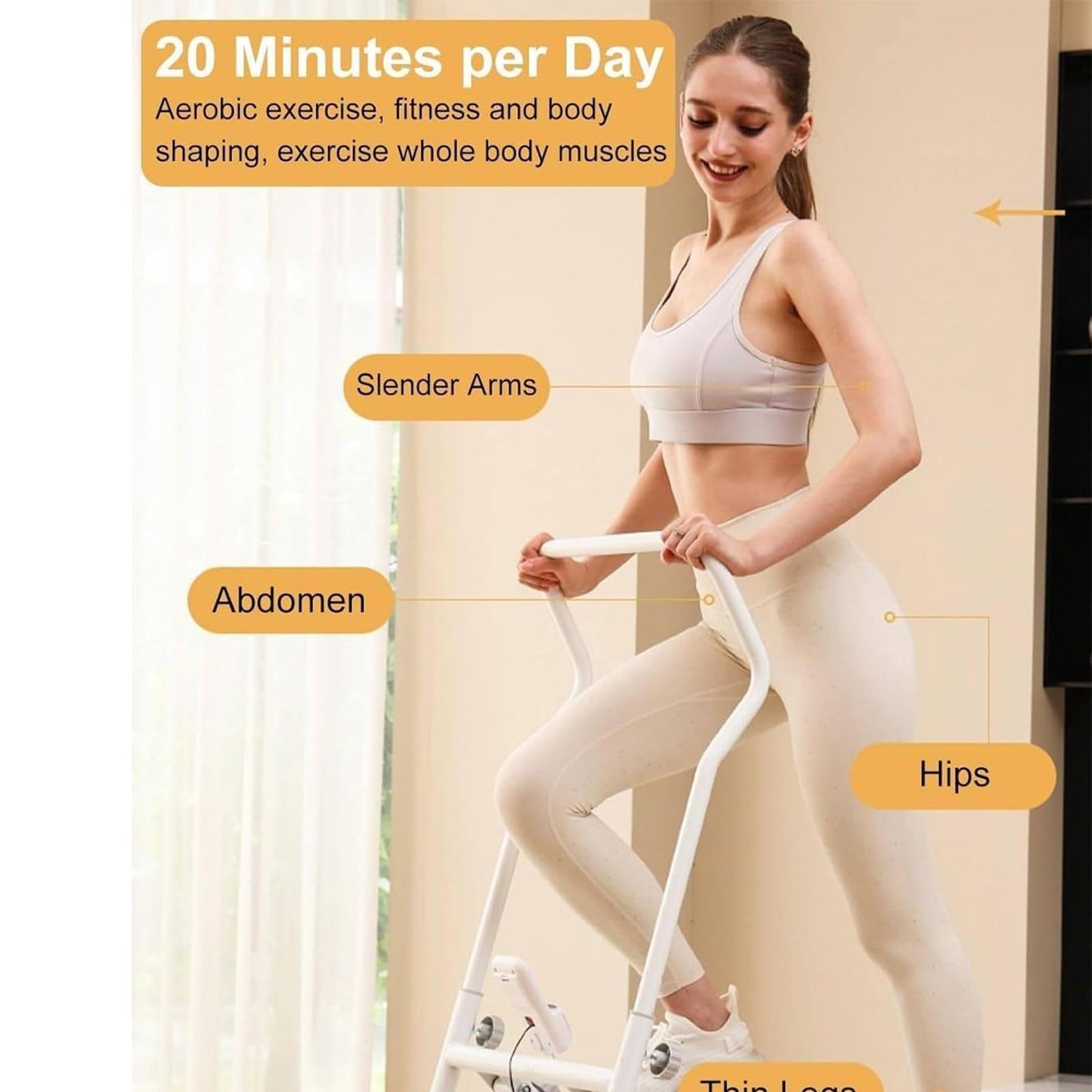 Vertical Stair Climbing Machine Fitness Equipment, Foldable Stepper, Vertical Stepper for Home Gym, Height Adjustable Vertical Stair Climbing Machine