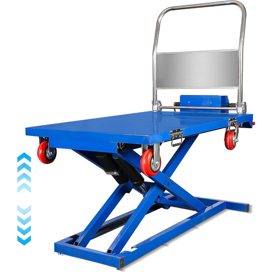 RXFSP Electric Lifting Platform Truck, Material Lift Pallet Truck, 600lbs Capacity 43" Lifting Height Lift Table Cart, Scissor Cart for Material Handling, Effortlessly Enter and Out