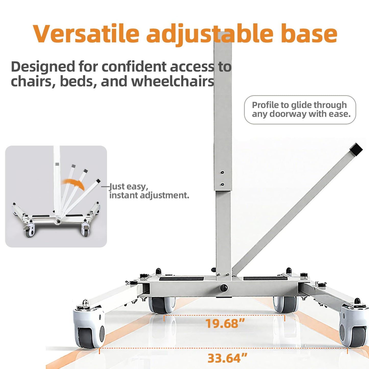 Electric Patient Lifter Transfer Chair, Portable Folding & Transfer Lift for Car, Lift Aid for Disabled, Lift Elderly Seniors from Bed to Wheelchair, Daily Lift and Transport Need for Home Use
