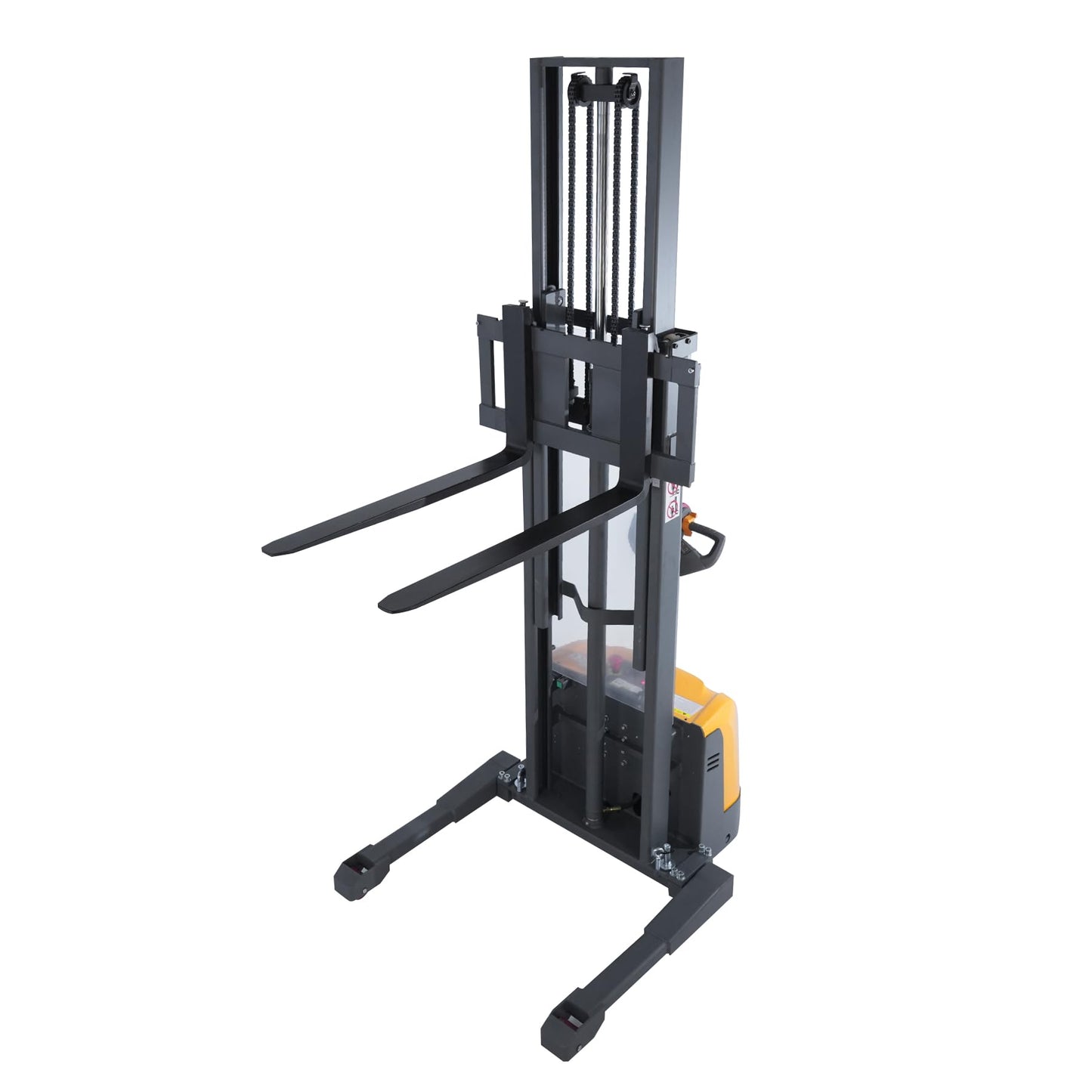 Aequanta Full Electric Pallet Stacker, Electric Drive and Lift Stacker, 3300 Lbs Capacity 118" Max Lifting Height, Adjustable Forks, Powered Lift Truck for Warehouse and Material Handling