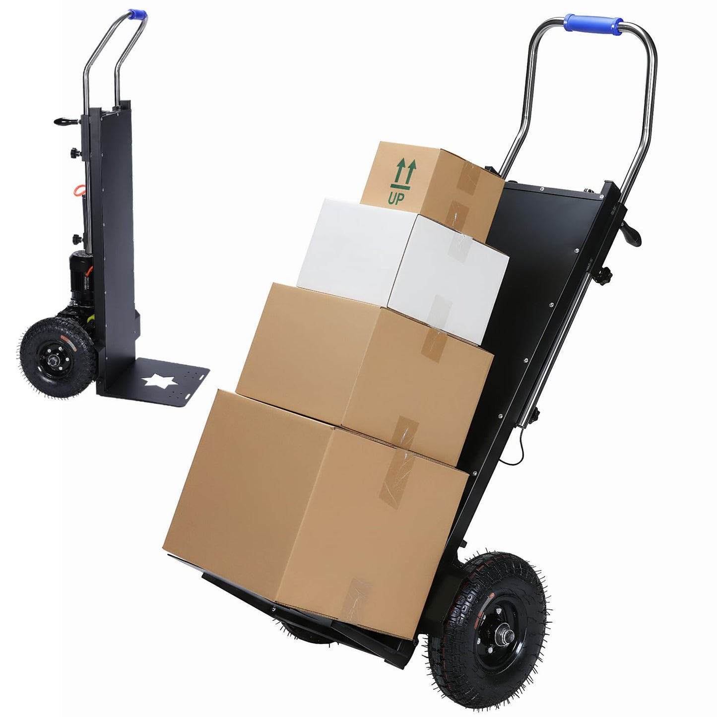 Generic 880lbs Electric Stair Climbing Hand Trucks 1500W Motor Powered Stair Climber Dolly Cart with Rope for Moving Warehouses Delivery Workers