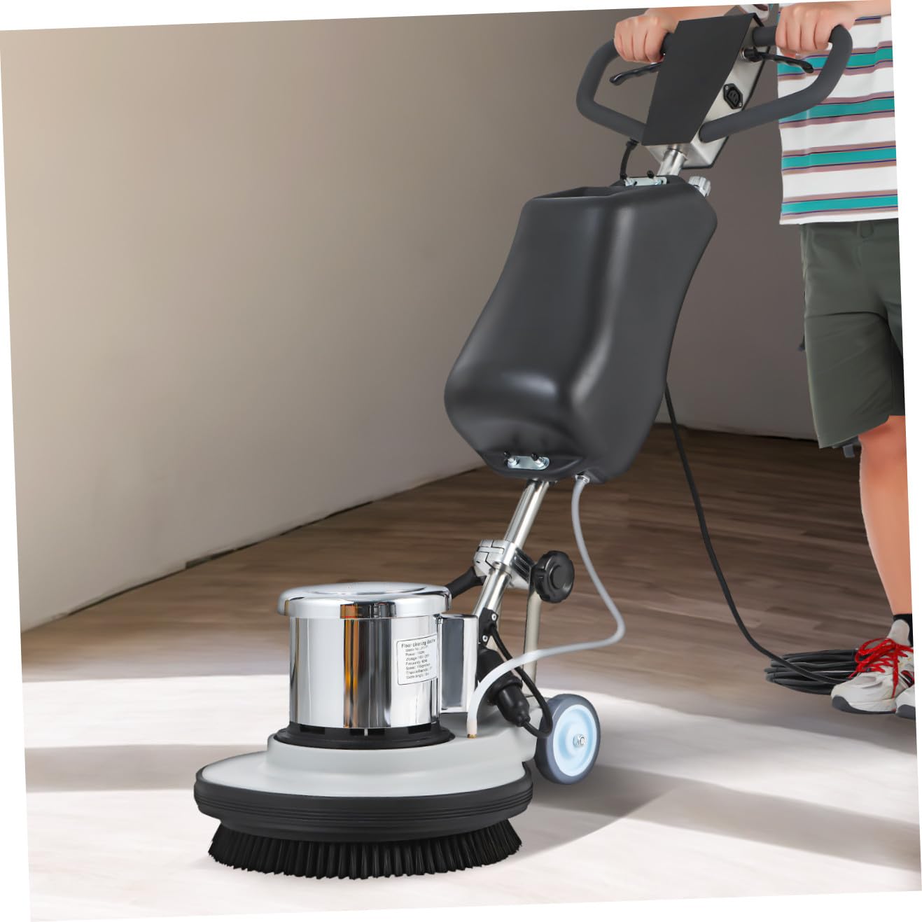 TOPPERFUN Commercial Floor Scrubber And Polisher: 1100w Heavy Duty Multi Purpose Electric Scrubber And Polisher, Speed 175, 17" Base Plate Diameter for Hardwood, Tile And Commercial Carpet Cleaning