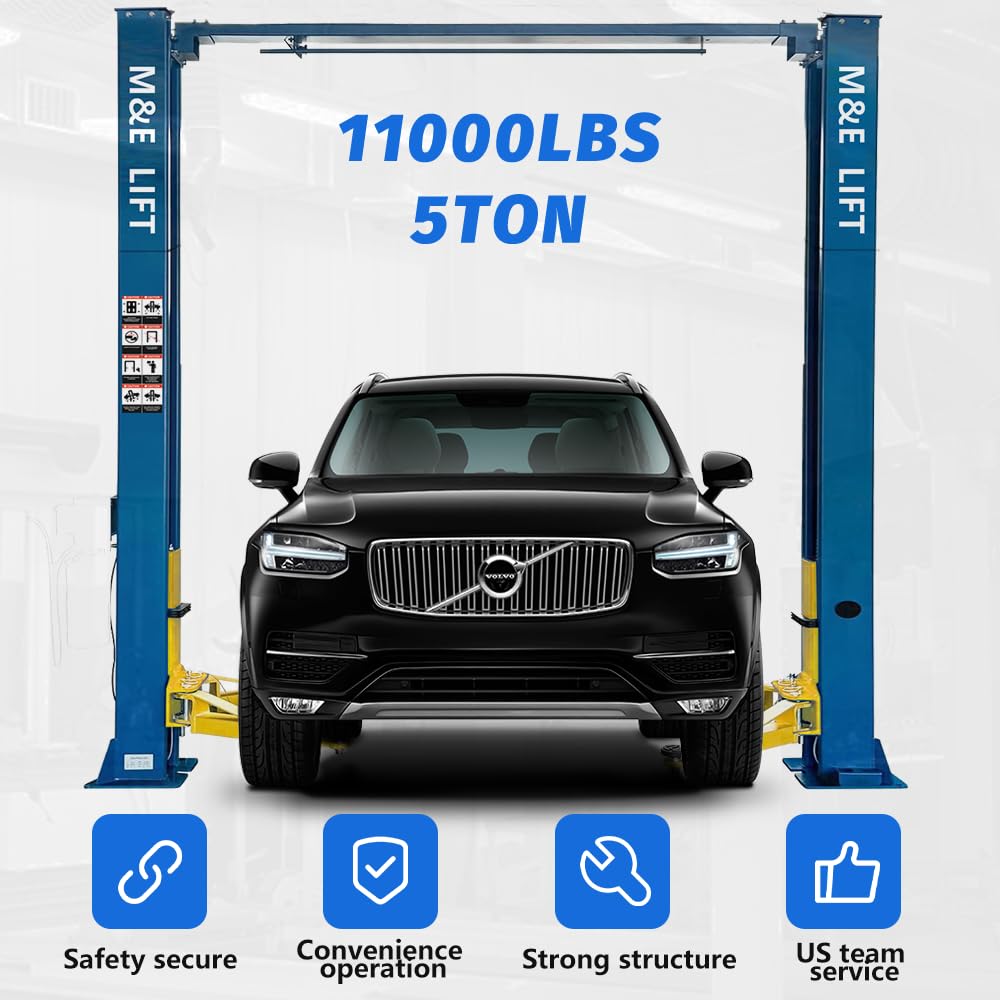 KATOOL 220V 11000lbs 2 Post Lift Lifting Height 74.8" Car Lift Clearfloor Lift Rise Time 50SEC Automotive Lift Truck Hoist (ME-M115-220V)