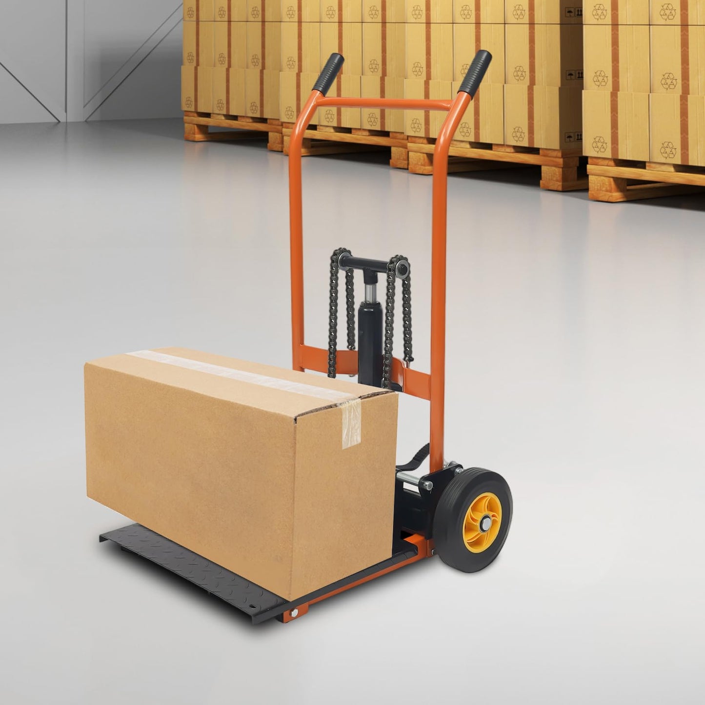 GUIAFUHYE Manual Forklift Pallet Stacker,Hydraulic Material Lift Pallet Truck 577 lbs Manual Winch Stacker 36" Max Lift Height, Lift Table Cart (36 in,577 lbs)