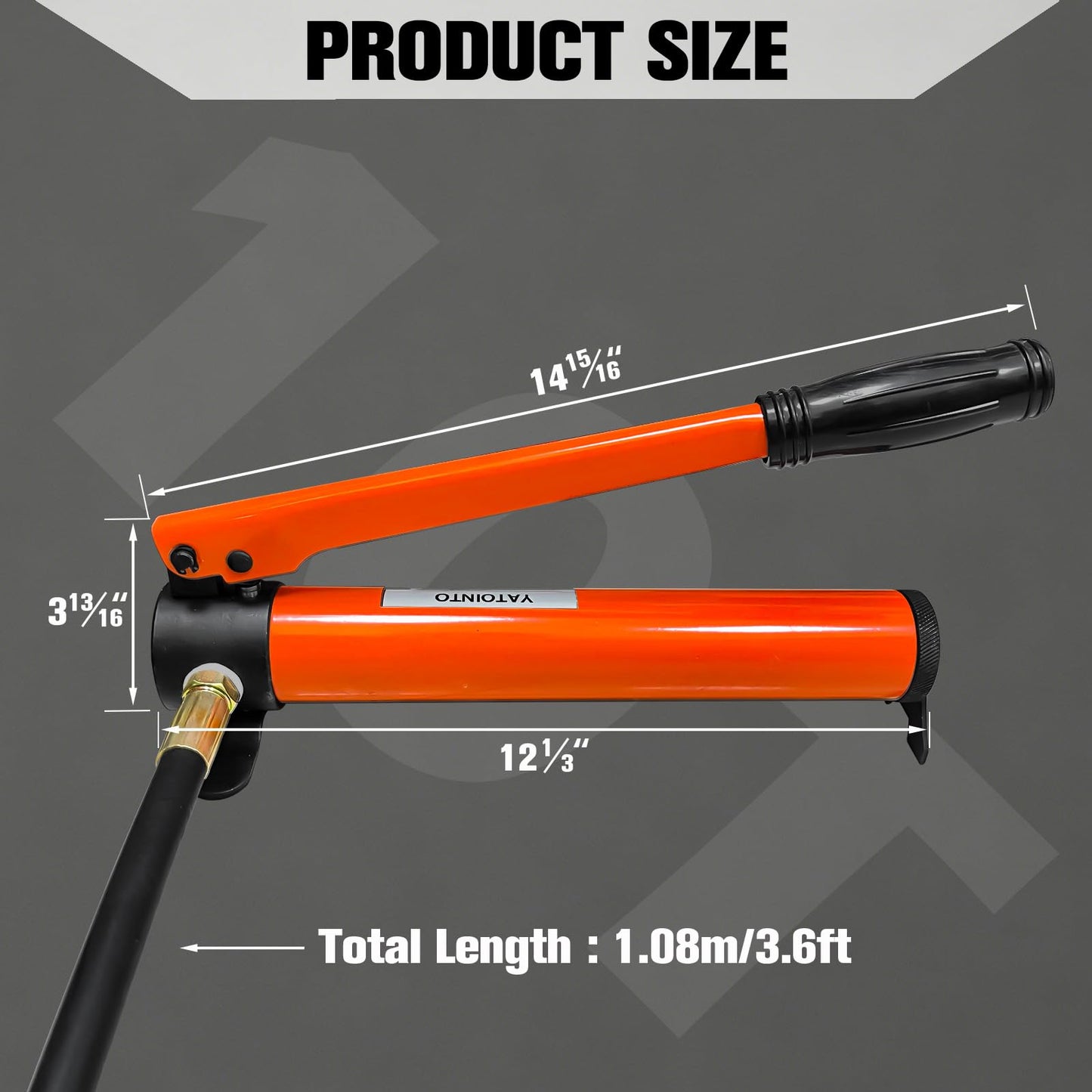 YATOINTO 10 Ton Low Profile Hydraulic Cylinder Jack Porta Power Ram 0.43" Stroke Hydraulic Jack for Short Distance Lifting & Leveling(Orange-Red)