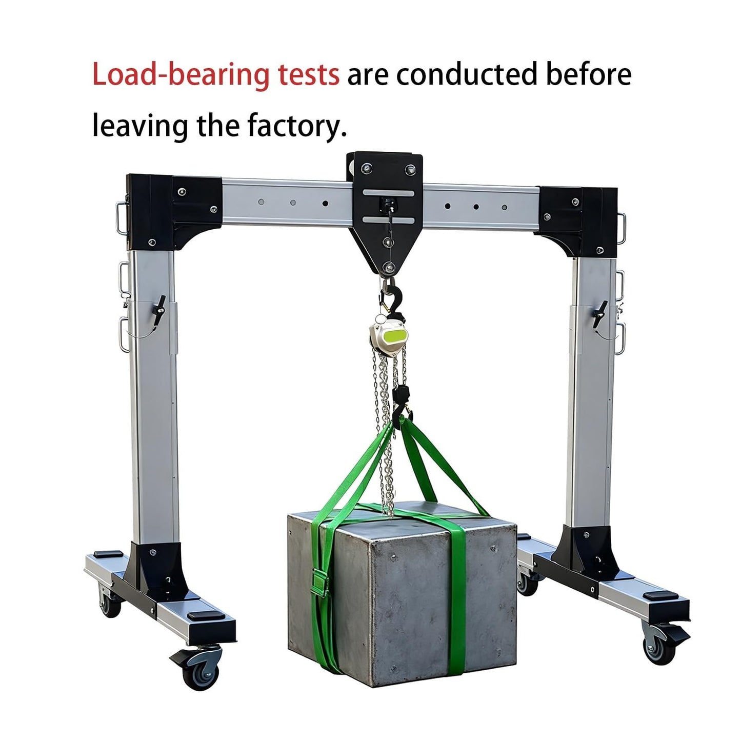 Aniwini Portable Aluminum Gantry Crane, Maximum Rated Load 2000KG/4409LBS- Beam Height 8.7~13.6 FT Length 9~14 FT, Mobile Gantry Crane 500kg/1103 lb S