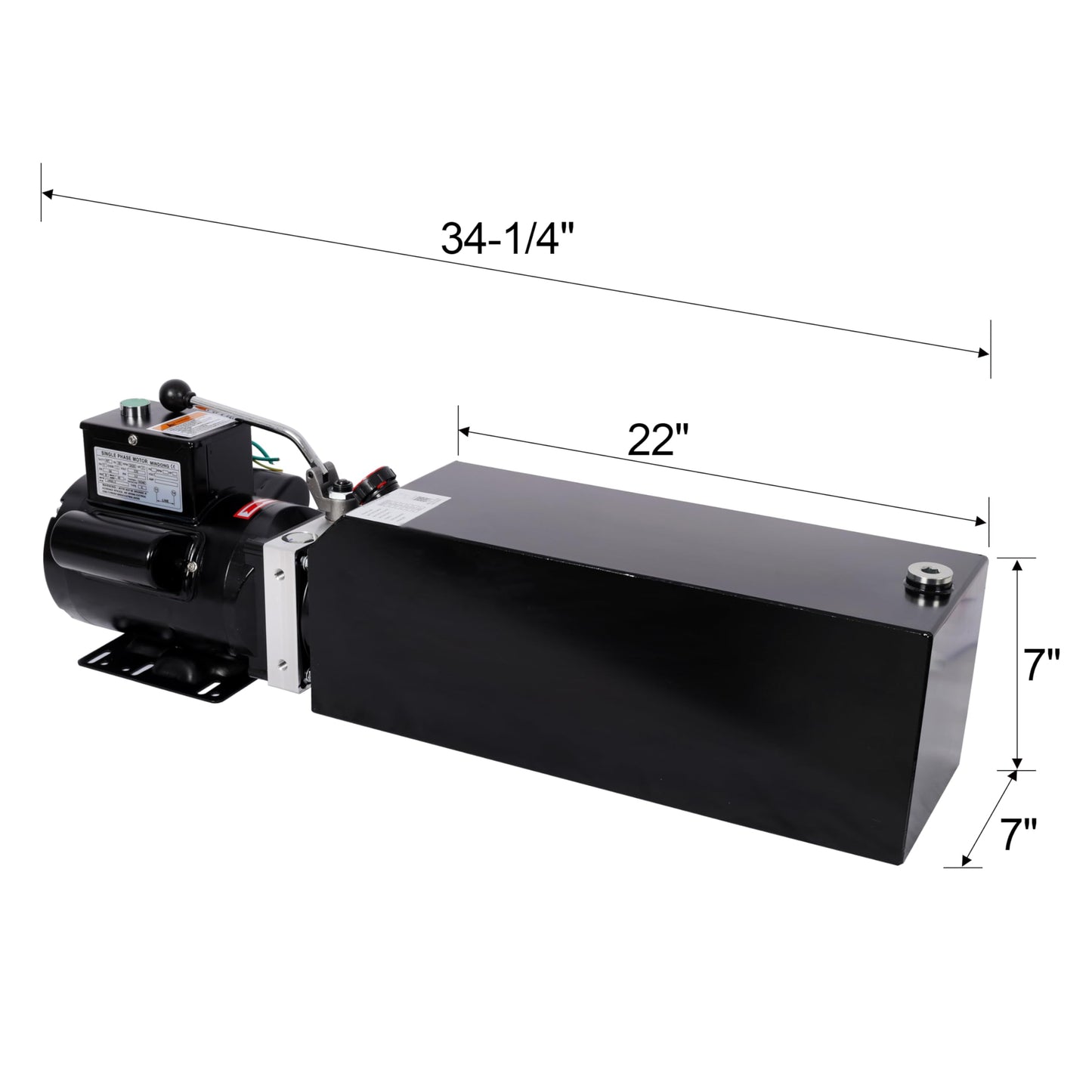 16 Quart Hydraulic Power Unit for Car Lifts, 220V Single Phase 3HP Pump with 3420 RPM Motor, 2950 PSI Replacement for 2-Post/4-Post Lifts, Heavy Duty Continuous Duty