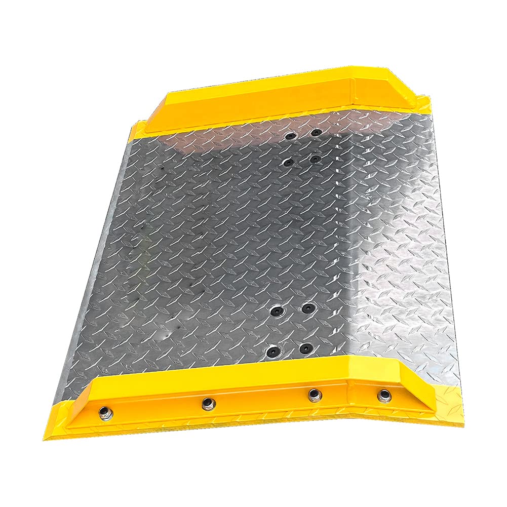 DMC-FPPS 36'' x 60'' Aluminum Dock Board with Steel Curb 10,000lbs Heavy Duty Pallet Jack Loading Dock Plate Ramps