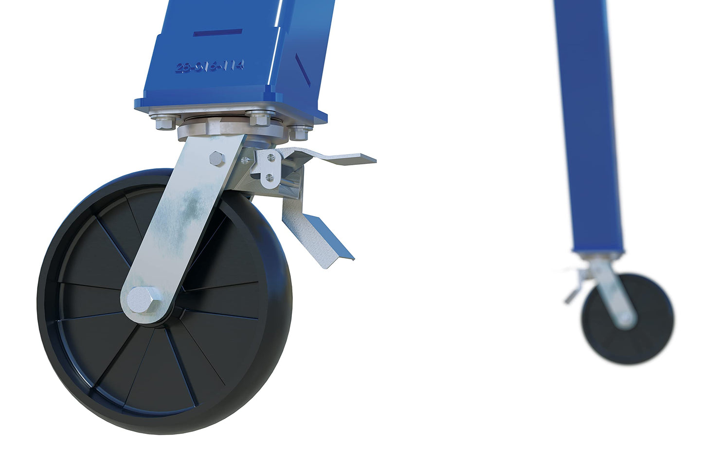 Vestil AHS-2-10-12-TLC Steel Adjustable Height Gantry Crane with Total Locking Glass Filled Nylon Casters 10 Ft. x 12 Ft. 2000 Lb. Capacity Blue