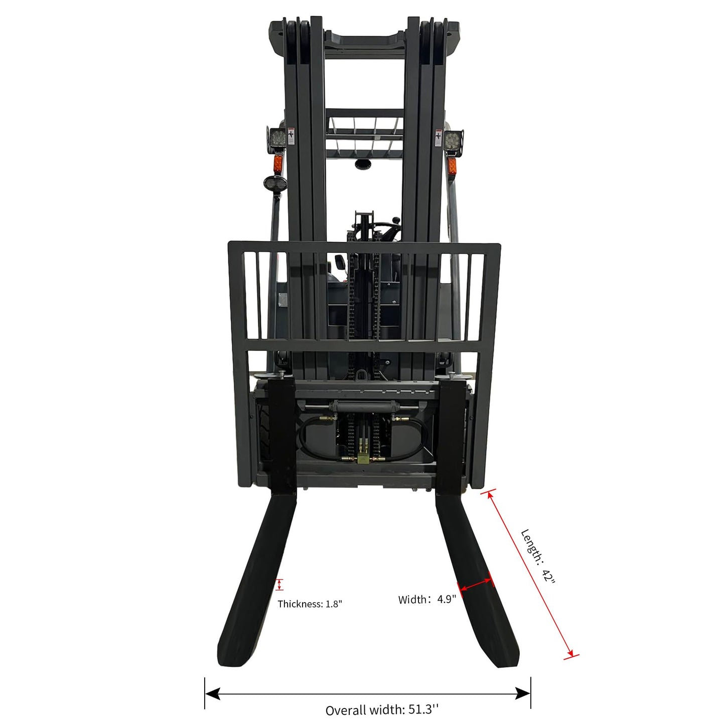 APOLLOLIFT 4-Wheel Electric Forklift Lead-Acid Battery Forklift 6600LBS 197" Lifting Height