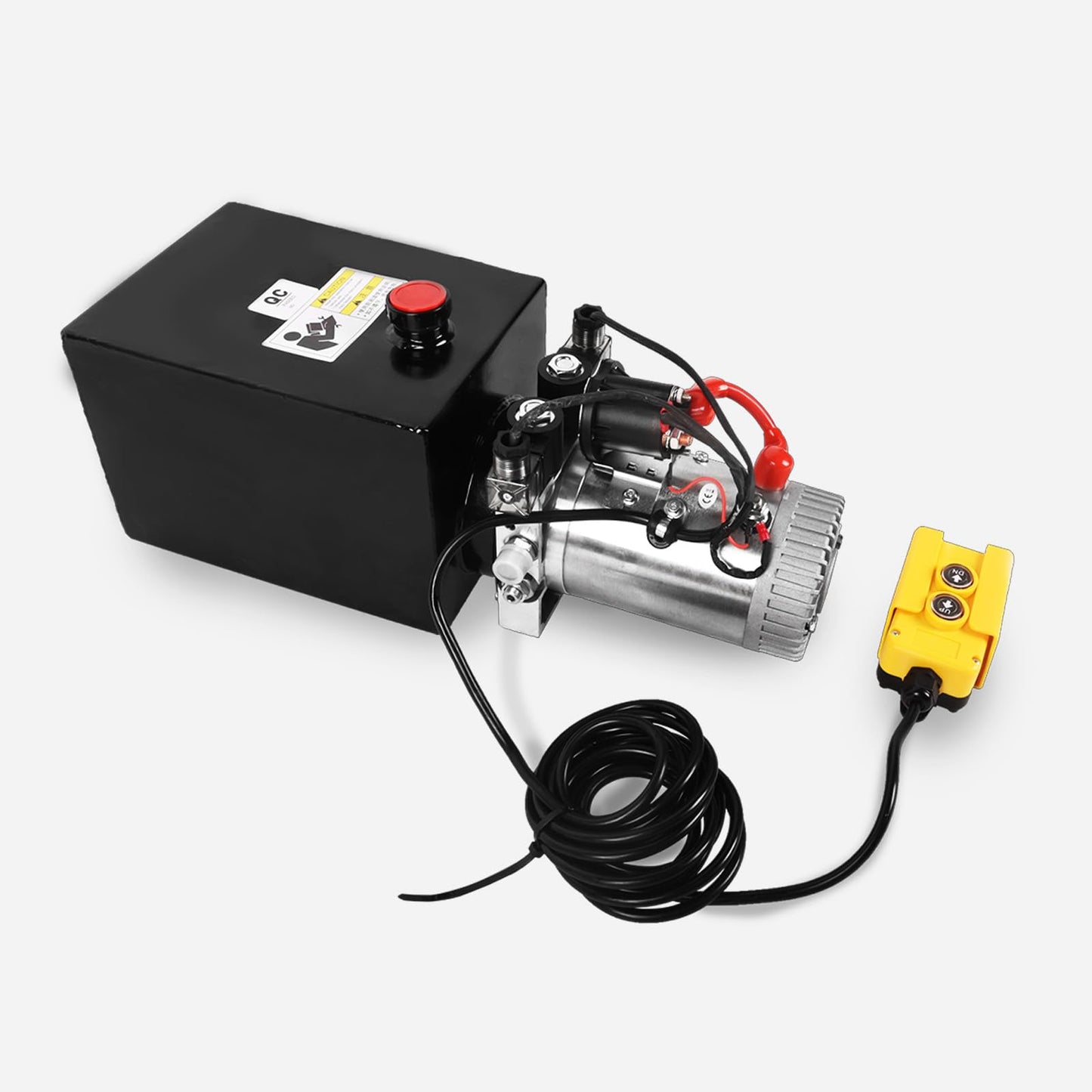 Doppy 8 Quart Hydraulic Power Unit,2 Gallon Double Acting Hydraulic Pump, 3200 PSI 12V DC Metal Reservoir Hydraulic Pump Unit for Dump Trailer Car Lifting Platforms