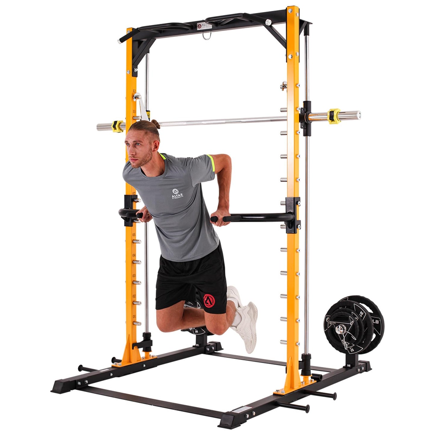 Altas Strength 3035 Half Smith Machine 1000 lbs Weight Capacity with Accessories for Versatile Workouts Squat Training Weight Lifting Light Commercial Strength Training Power Cages Easy Assembly