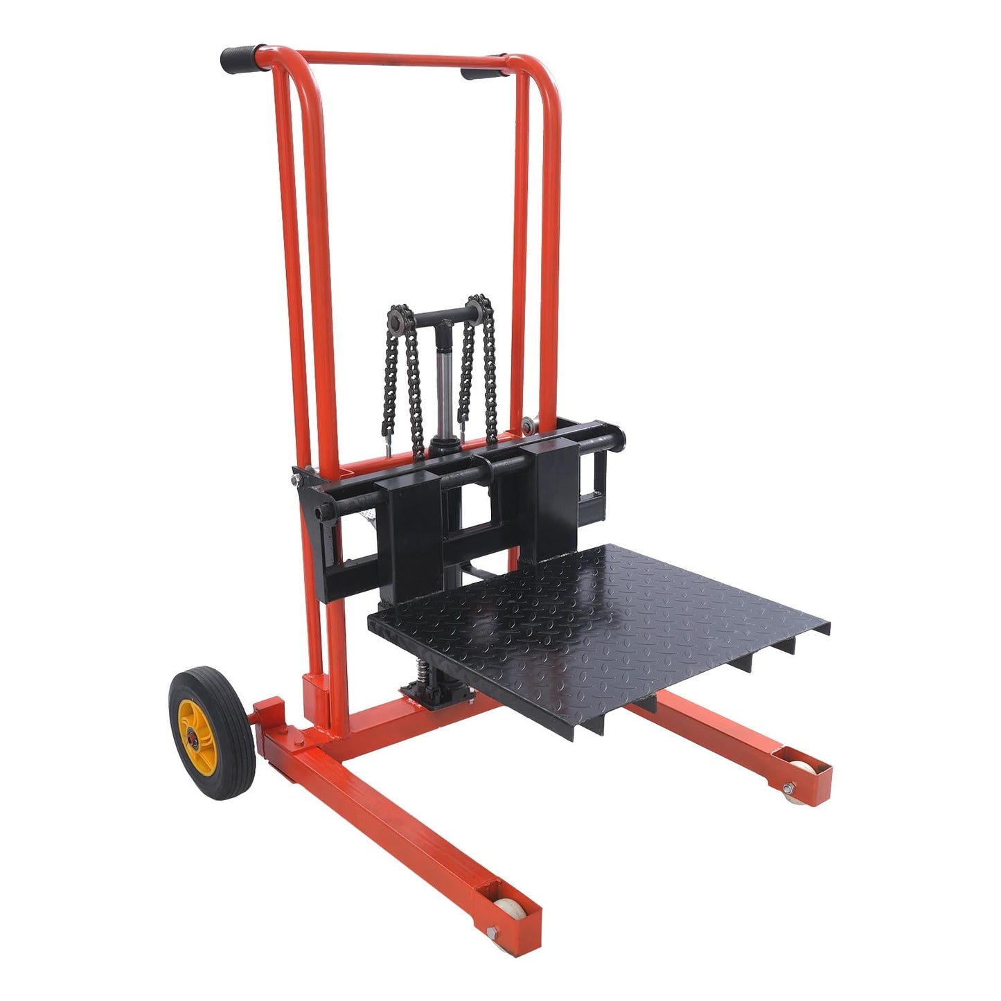 LGXSHOP Material Lift Winch Stacker, 577lbs Lift Table Cart, Pallet Truck Dolly, 35.4" Max Lift Swivel Casters Lift Table – Ideal for Warehouse, Workshop and Garage Use