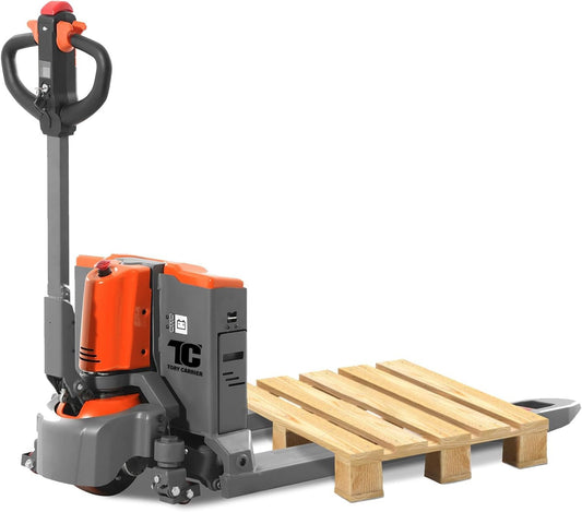 Tory Carrier Electric Pallet Truck 3300 Lb. Cap. Heavy Duty Pallet Jack 48 x 27 Forks Size Big Capacity Li-ion Battery