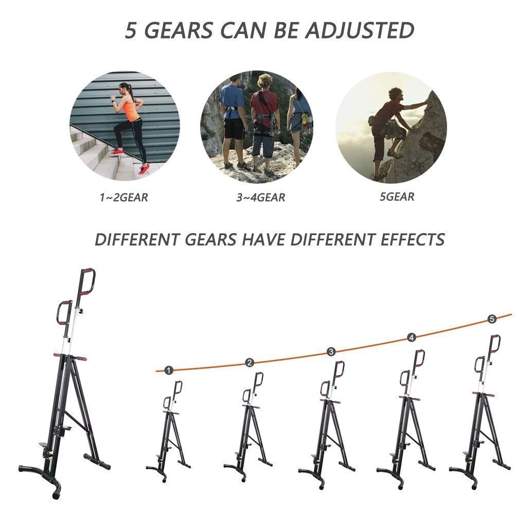Stepper,Vertical Climber Machine Climbing Stair Folded Full Body Cardio Exercise Equipment-adjustable Height- Non-slip Design -for Home Office