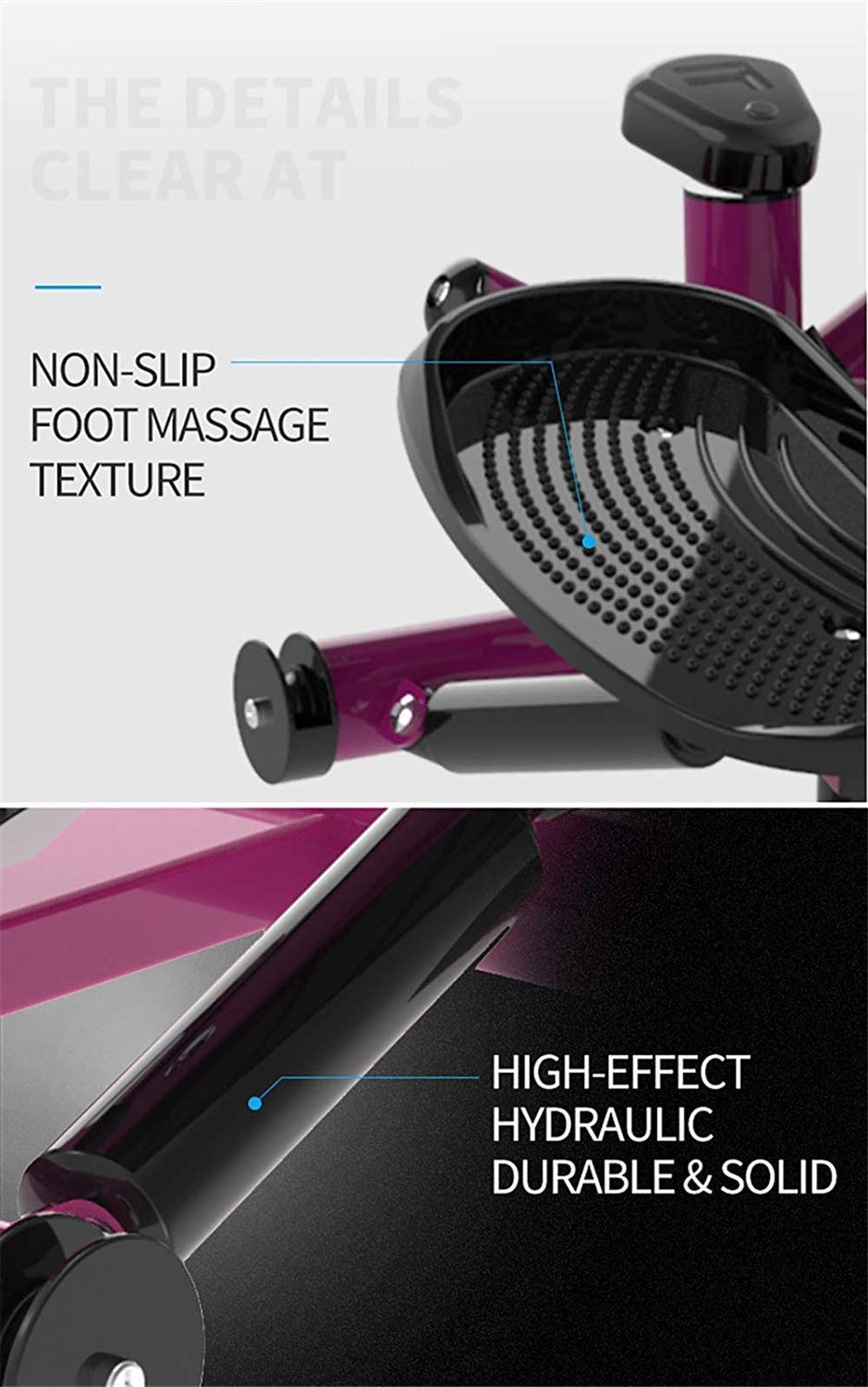 ZHCWEP Stepper,Portable Twist Stair Stepper Adjustable Resistance, Twisting Step Fitness Machine with Bands and LCD Monitor Efficency
