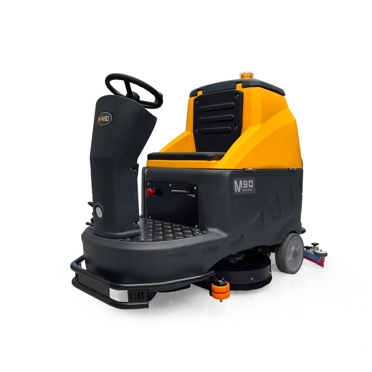 Ride-On Floor Scrubber, 45” Commercial Auto Scrubber Machine, 70000 Sqft/h Cleaning Efficiency, Dual Disc Brush, 53 Gallon Water Tank, Floor Cleaning Machine for Warehouse, Mall, Industrial Use