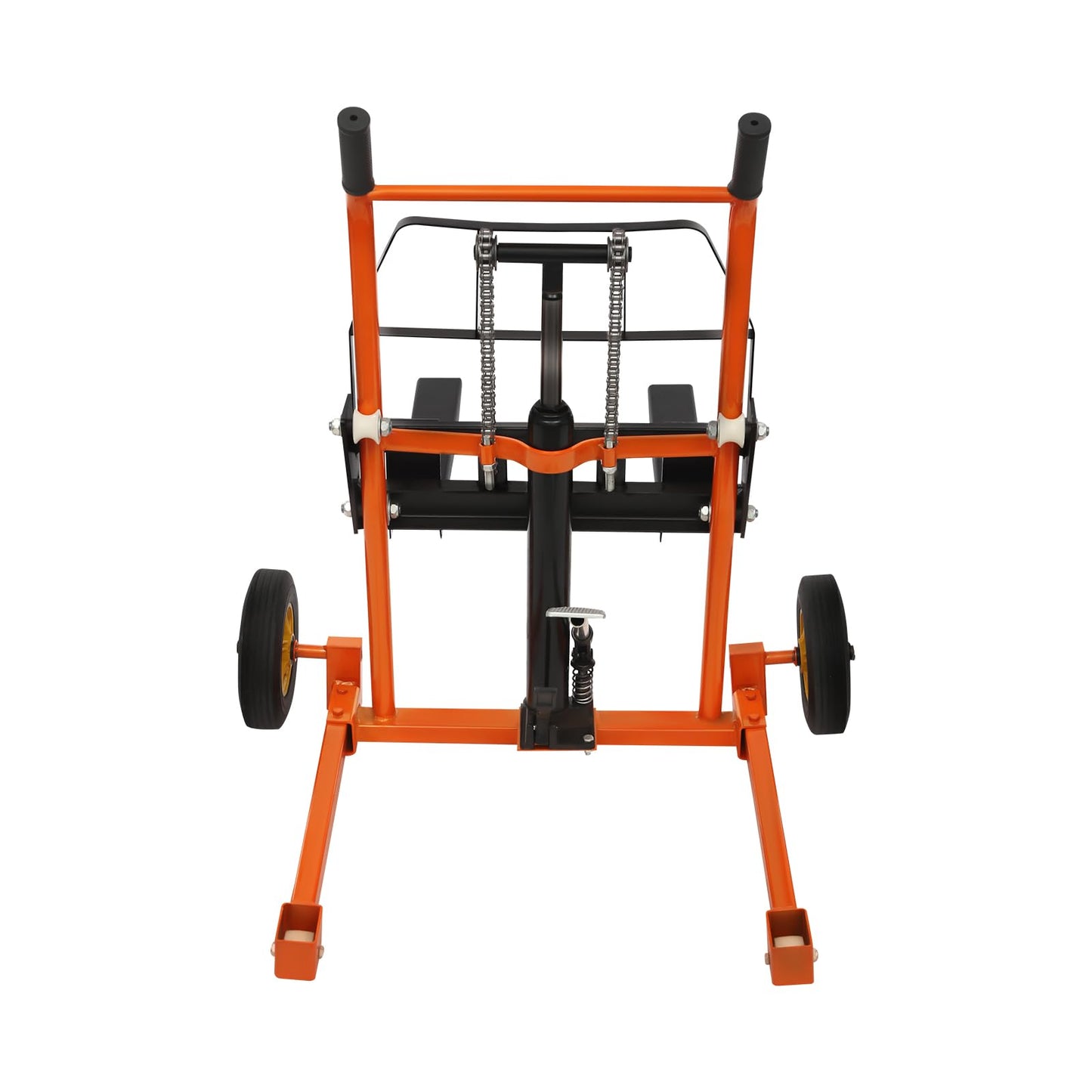 Hydraulic Material Lift Stacker | 441lbs Capacity Adjustable Pallet Truck Dolly with 9" Casters | 3.94-23.6" Fork & 2.36-15.7" Lift Height | Alloy Steel Heavy Duty Hand Truck for Warehouse/Workshop
