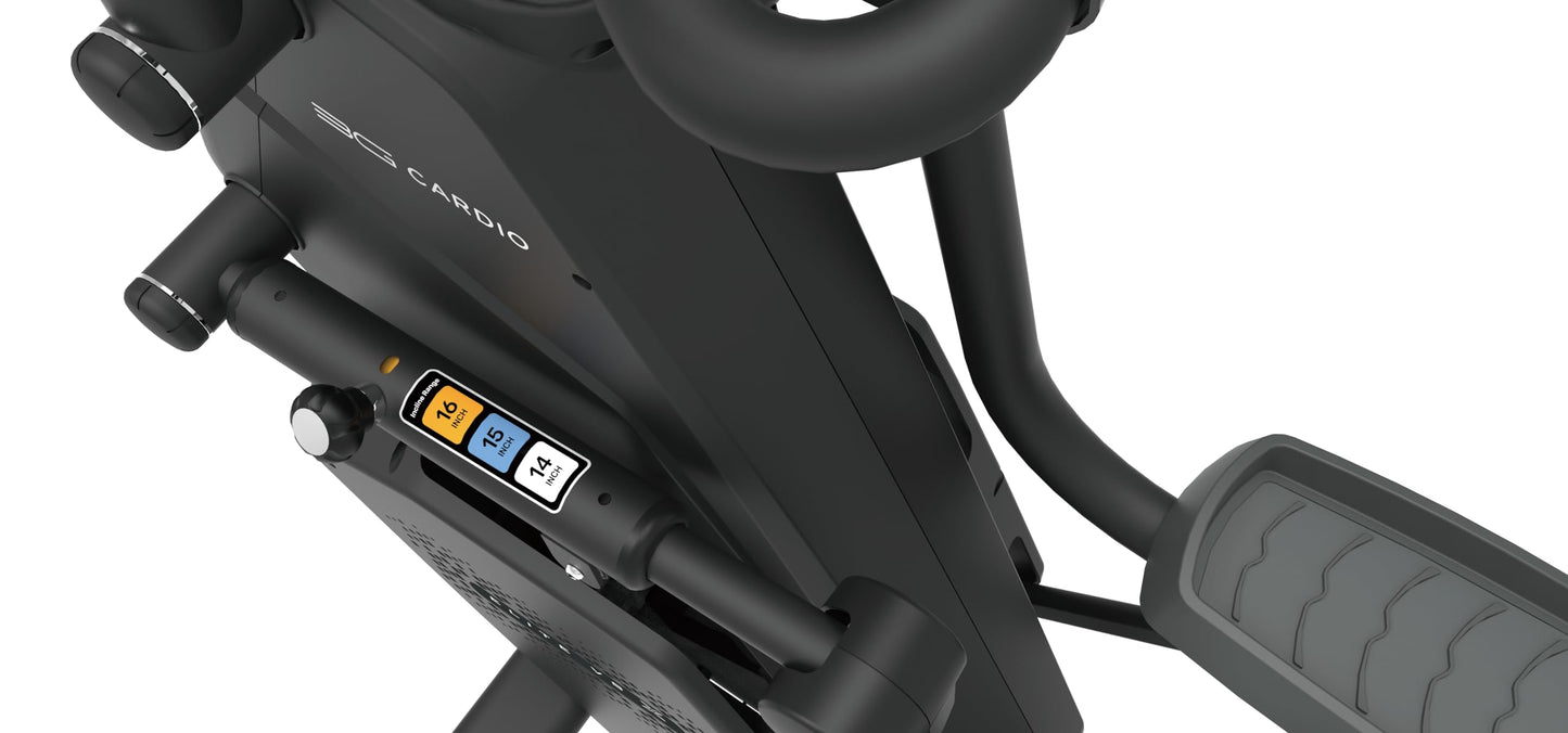 3G Cardio Elite VS X Vertical Stair Stepper with 14” /15”/ 16” Adjustable Climbing Stride, Small Space Saving 49.6” Footprint, FreeSync™ FTMS Smart HD Connectivity, 350LB Max Weight, 5 Year Warranty