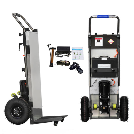 RXFSP 880LB Capacity Electric Stair Climbing Hand Truck – Heavy-Duty Motorized Dolly for Straight & Curved Stairs, Effortless Heavy Load Transport