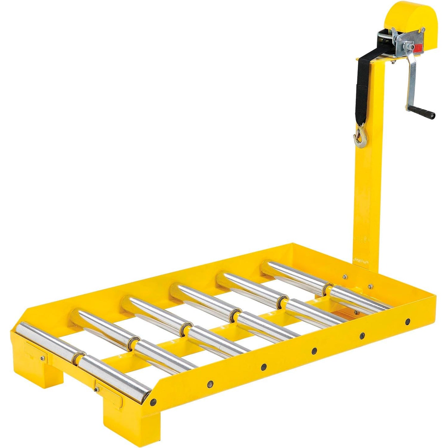 Global Industrial Forklift Battery Transfer Platform, 4000 Lbs Platform Capacity, 1000 Lbs Winch Capacity, 40" L x 28" W Deck, Steel Construction, Yellow