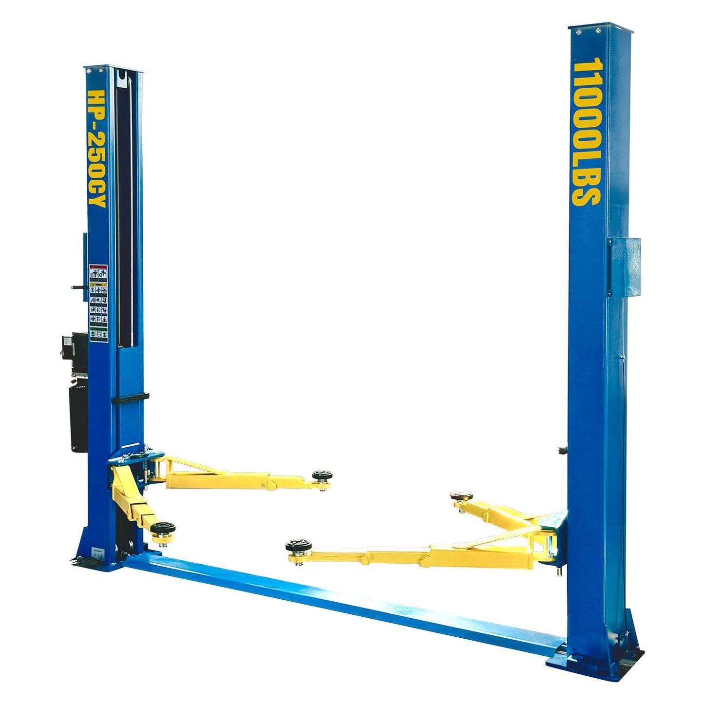 DMC-FPPS 110V Two Post Car Lift 11,000 LBS, Single-Sided Unlocking Heavy Duty Floor Plate 2 Posts Auto Hoist Truck Lift for Garage 3 Year Warranty