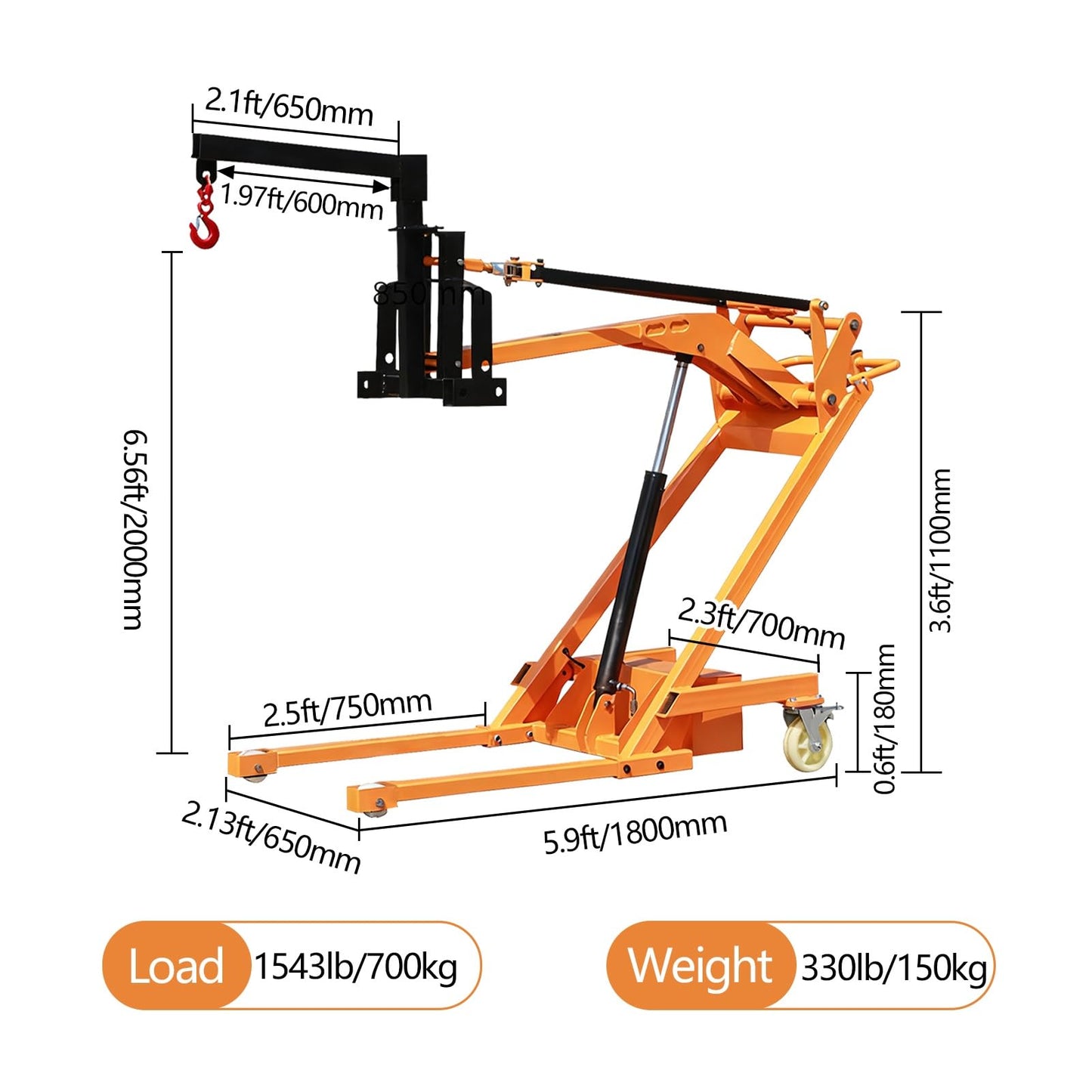 Electric Stacker, Foldable Hydraulic Forklift, 1100 LBS Capacity for Factory Warehouse & Supermarket