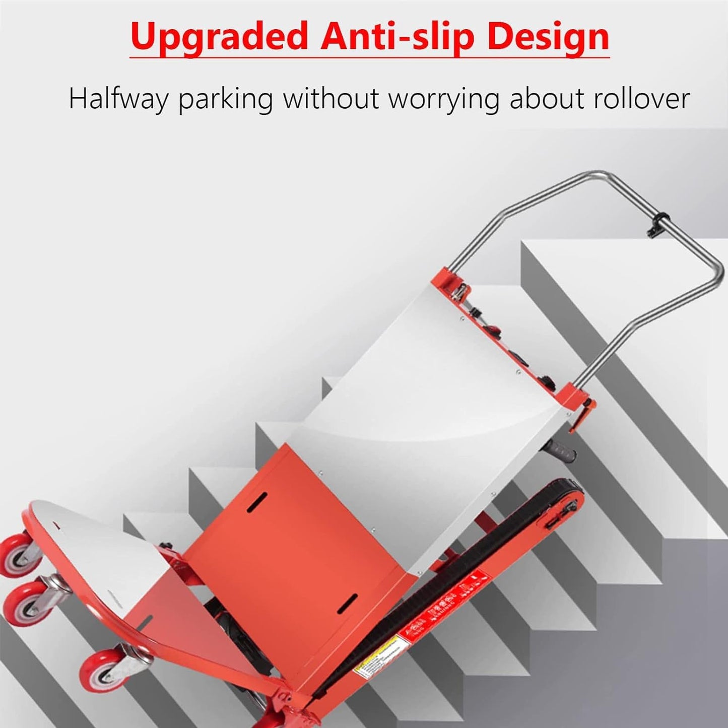 Powered Stair Climbing Hand Truck, Powered Stair Climbing Hand Trucks for Moving, Lightweight Aluminum Hand Trolley Cart Furniture Electric Stair Climber 200kg~500kg Capacity,Orange,48V 48AH