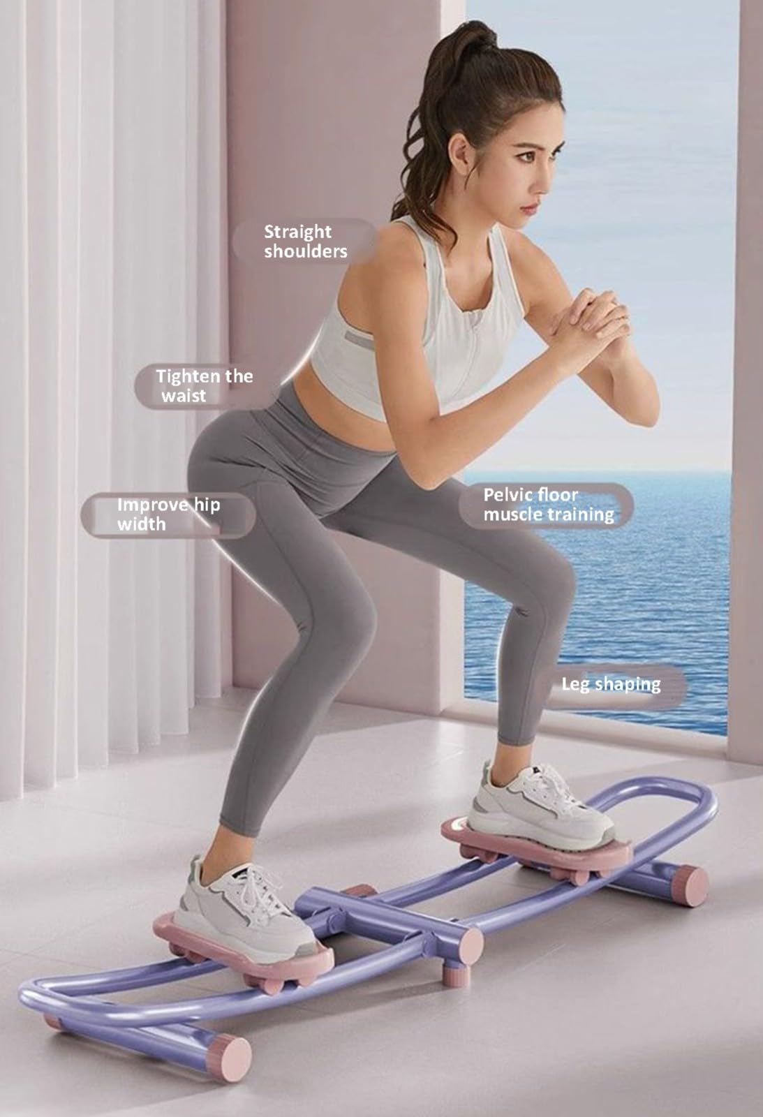 Leg Training Machine Total Leg Wellness Ski Machine for Slimming, Postpartum Recovery, and Home Fitness Mastery (Green Gray)