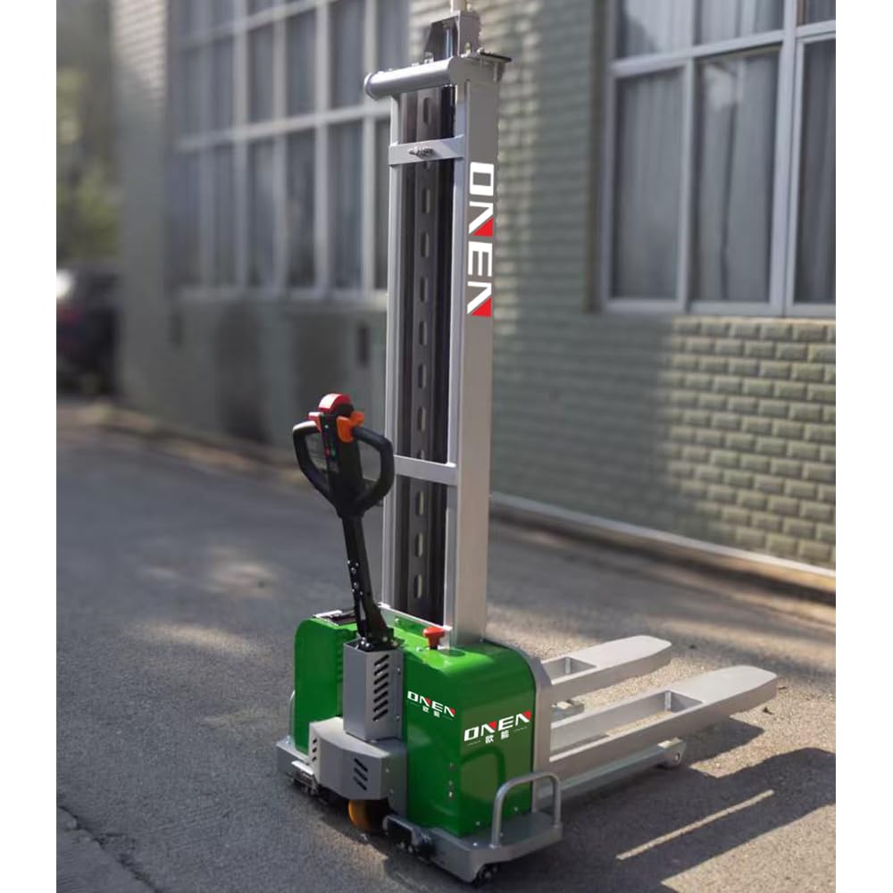 All Electric Dump Forklift Pallet Stacker - Portable Manual Lifting Truck with Fixed Cross Leg and Fork - Material Lift 2204.62lbs Capacity 62.99 inches Lifting Height