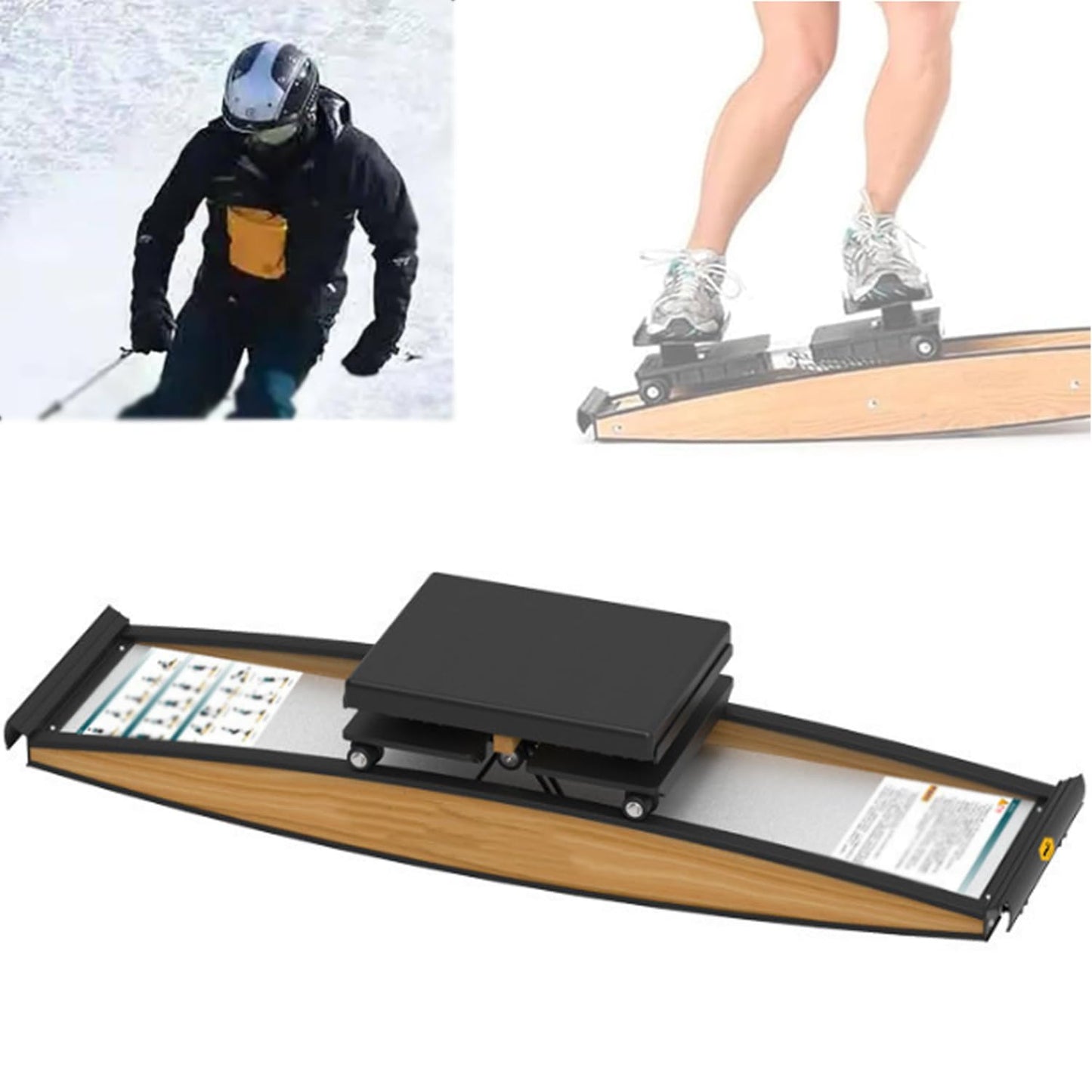 Professional Indoor Ski Machine,Ski Exercise Machine w/0-100kg Adjustable Resistance,Cardio Exercise Machine for Indoor Beginner Gym