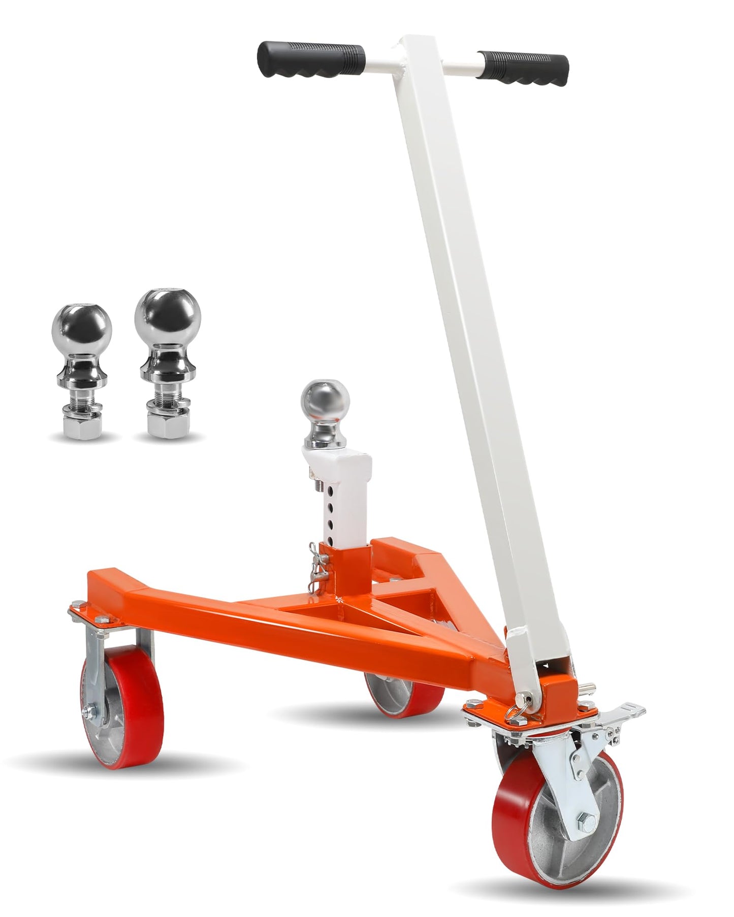 Krysolad Trailer Dolly, 3500 lb Tongue Weight Trailer Mover with 2 in & 2-5/16 in Ball, Angle Adjustable, Suitable for RV Boat Motorcycle Jet Ski