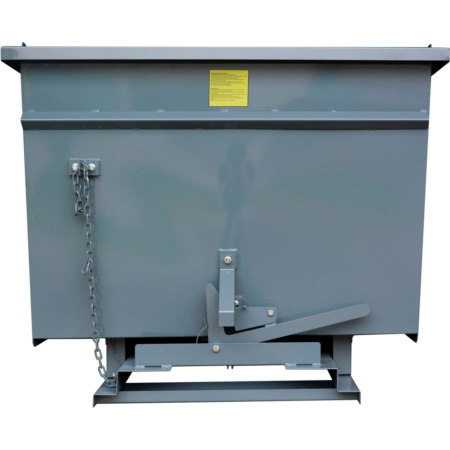 Global Industrial Medium Duty Self Dumping Forklift Hopper, 2 Cubic Yard, 4000 Lbs., Capacity, 11-Gauge Steel Construction, 64" L x 58" W x 46" H, Gray Powder Coat Finish