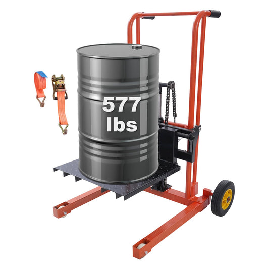 Hydraulic Material Lift Pallet Truck 577 lbs Manual Winch Stacker 35.43" Max Lift Height, Lift Table Cart with 9" Casters