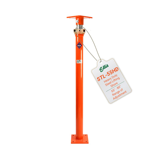 ELLIS Heavy-Duty Adjustable Steel Shore – Permanent or Temporary Floor Support for Beams, Concrete, and Structural Repairs – 34,000 lb Safe Load Capacity – 55"-80" Adjustment