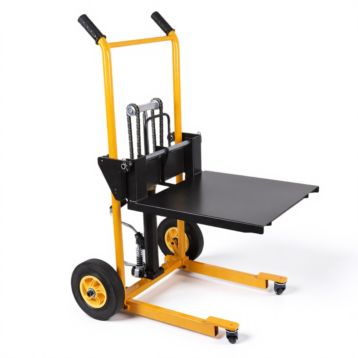 Hubxinly Mini Forklift Foldable Transport Lifting Cart with Swivel Wheels Hydraulic Transporter Cart Lightweight for Household Warehouse Factory