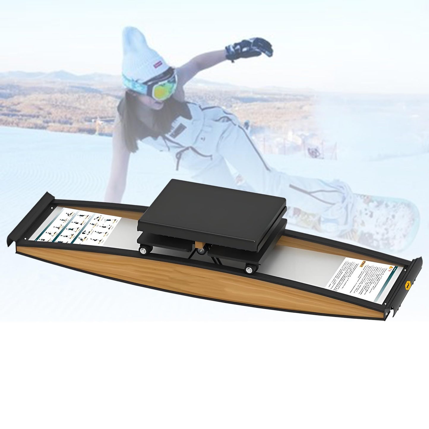Ski Machines for Home Gym, Indoor Ski Simulator, Beginner Ski Trainer, 150kg/330 lbs Load for Waist, Abdomen and Leg Training