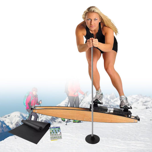 Home Gym Ski Trainer Machine, Improve Body Balance with Multiple Training Modes, Silent Rubber Rollers for Waist, Abdomen and Leg Workout