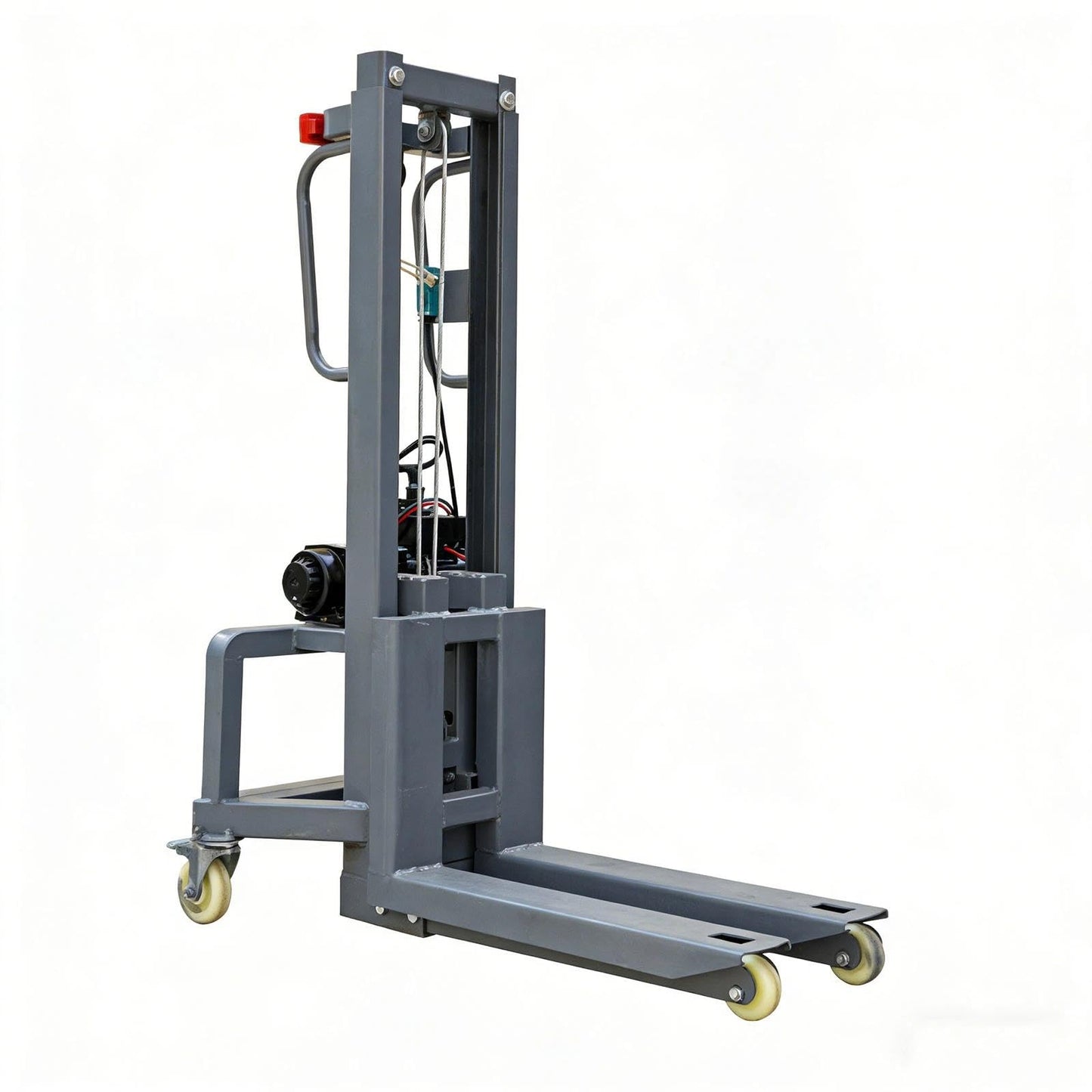 Electric Pallet Stacker with Winch – Heavy-Duty 600 lbs Electric Pallet Jack, Portable Pallets Lifter for Warehouses, Loading Docks, and Narrow Aisles(1.6)