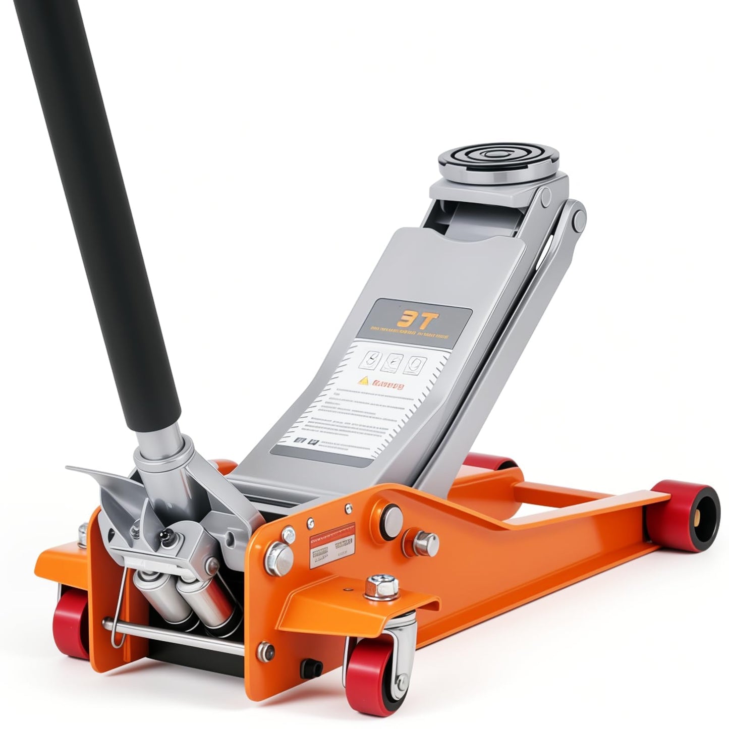 Patikuin 3 Ton Heavy Duty Ultra Low Profile Hydraulic Racing Floor Jack - Dual Piston Quick Lift Pump - Aluminum & Steel Construction - 2.95–16.54 Inch Lifting Range for Car, SUV, Truck, Garage - Slow