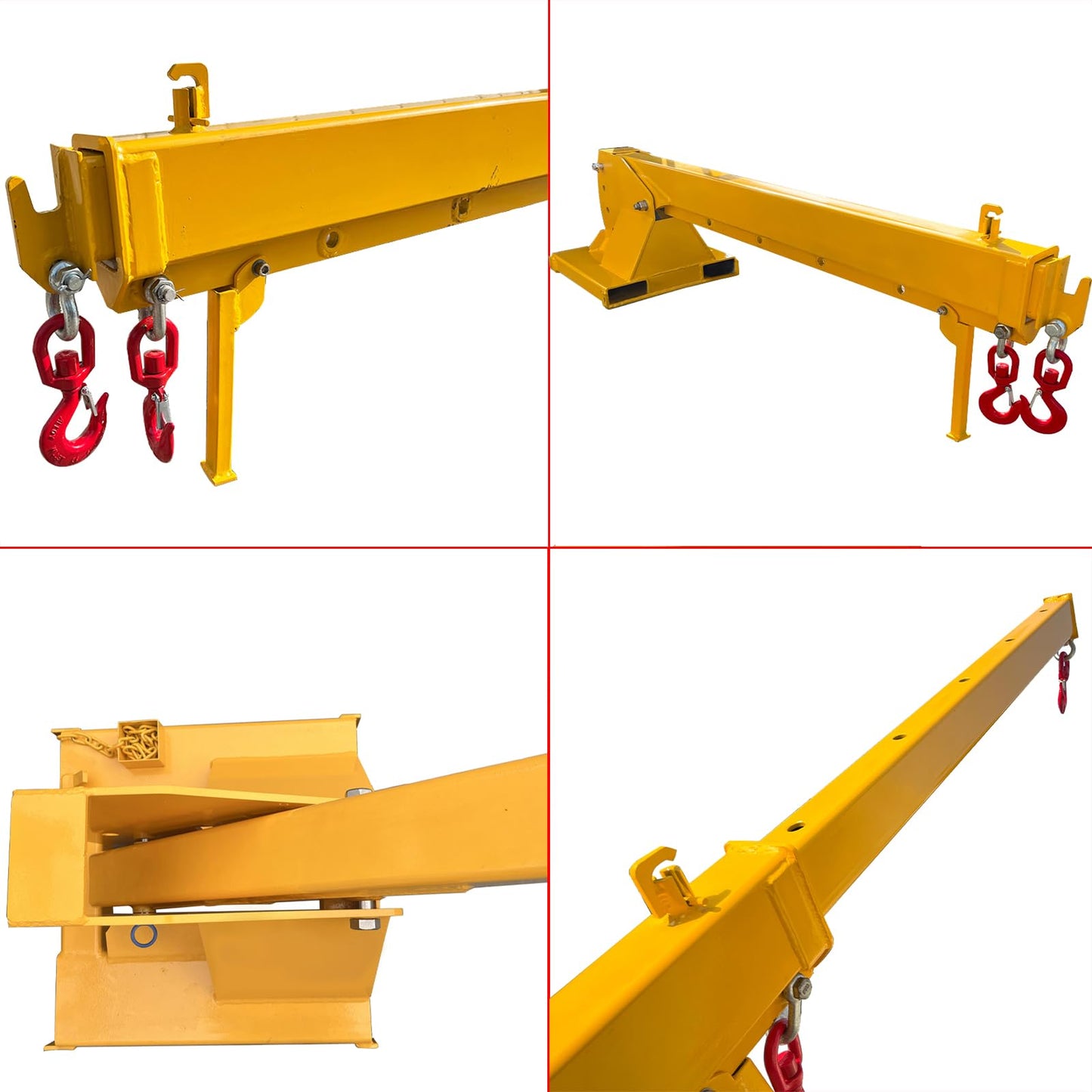 WYDDDARY Adjustable Mobile Crane Lifting Hoist Truss Jib Boom Hook Forklift Telescopic Arm with Adjustable Tilt Angle for Forklift Towing Handling(6614LbS Lift Capacity)