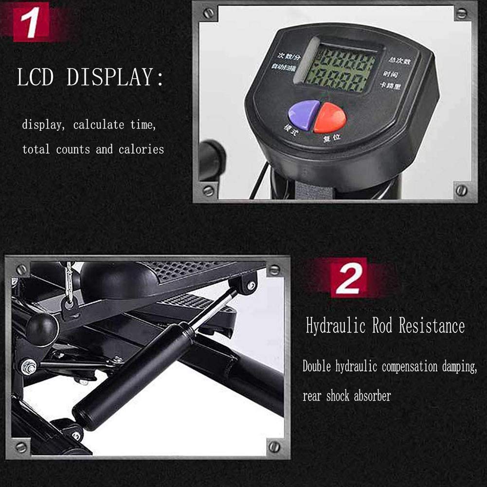 Stepper,Home Fitness Machine - Stair Swing Legs Trainer Machine with Wireless Training Computer and Handrail - Up-Down for Beginners and Advanced Users