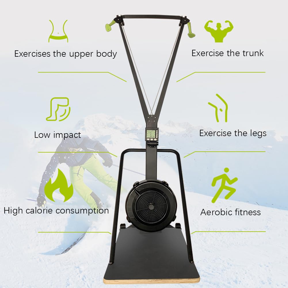 UPWONEA Indoor Ski Training Machine, Wind Resistance Ski Simulator, Full Body Fitness Trainer, Body Balance Training Machine, Stability Core Training